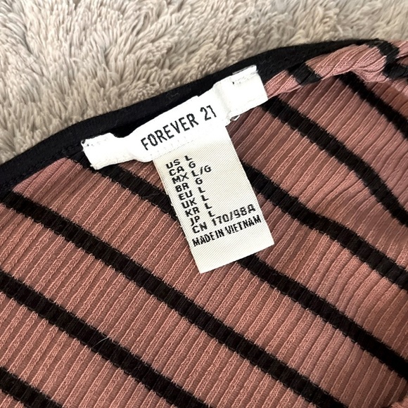 Forever 21 brown and black striped tank bodysuit, size L - Picture 6 of 7